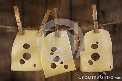 Slices of Emmental Stock Photo