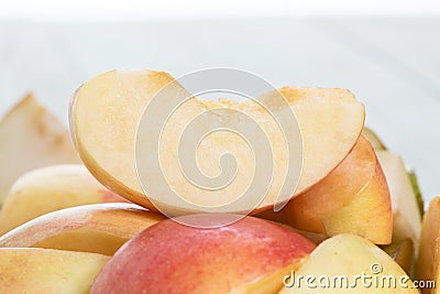 Slices of fresh red apple. fresh apple quarter Stock Photo