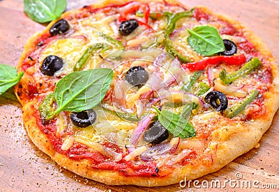 Slices of Italian Vegetarian Pizza Stock Photo