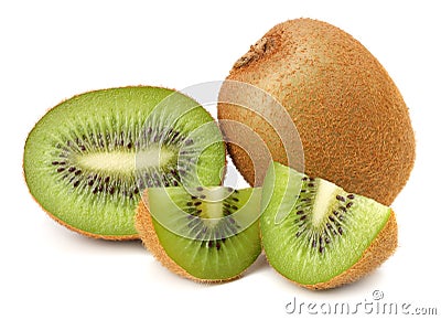 Slices kiwi fruit isolated on white background Stock Photo