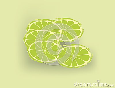 Slices of limes Vector Illustration