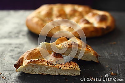 Slices of Ramadan Pita (Ramazan Pidesi) Stock Photo