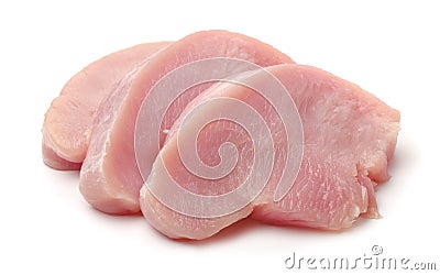 Slices of raw turkey meat fillet Stock Photo