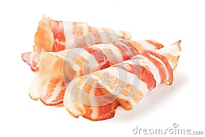 Slices of smoked bacon Stock Photo