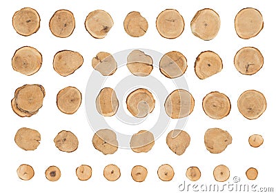 Slices of wood Stock Photo