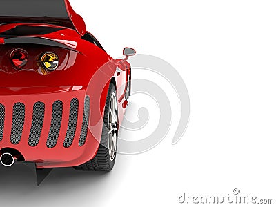 Slick red super sports car - beauty shot - taillight closeup shot Stock Photo