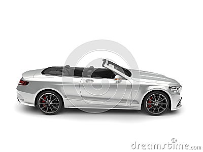 Slick silver modern luxury convertible car - side view Stock Photo