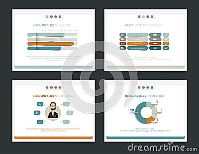 Slide business templates. Vector Illustration