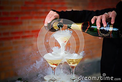 Slide Champagne Glasses Stock Photo