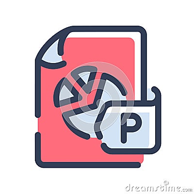 Slide document file paper page single isolated icon with dash or dashed line style Stock Photo