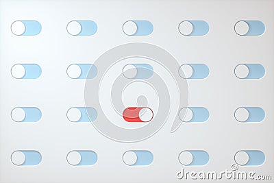 Slide switch and touch button, science and technology, 3d rendering Stock Photo