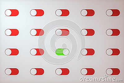 Slide switch and touch button, science and technology, 3d rendering Stock Photo