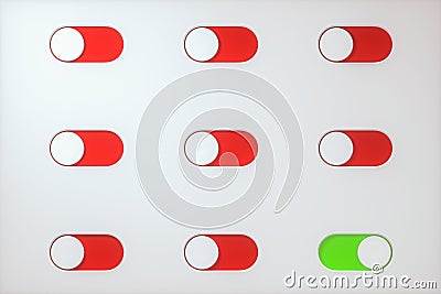 Slide switch and touch button, science and technology, 3d rendering Stock Photo