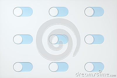 Slide switch and touch button, science and technology, 3d rendering Stock Photo