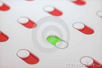 Slide switch and touch button, science and technology, 3d rendering Stock Photo