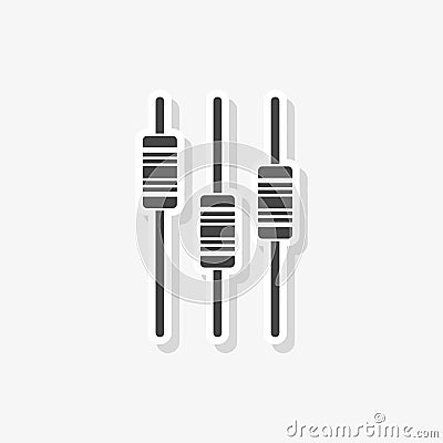 Sliders or faders control board, Fader sticker, simple vector icon Vector Illustration