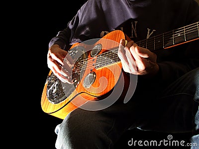 Slidin' on the Dobro Stock Photo