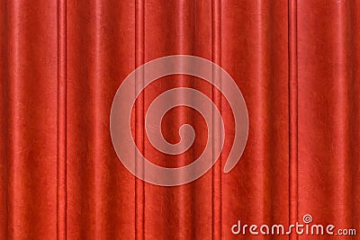 Sliding door, red curtain scene from the leather of the conference room in the hotel. Wavy abstract pattern wall texture Stock Photo