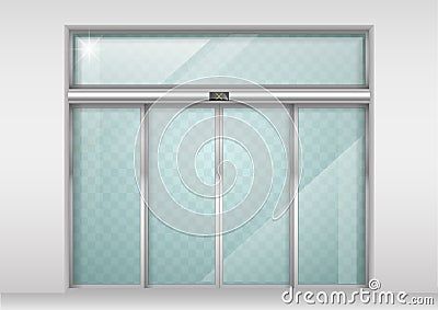 Sliding glass automatic doors Vector Illustration