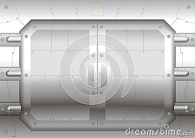 Sliding metal gate Vector Illustration