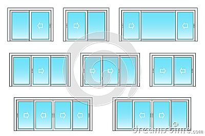 Sliding Patio Door Sizes Vector Illustration