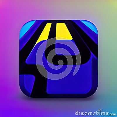 Sliding Puzzle Software App Icon. Generative AI. Stock Photo