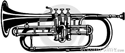 Sliding Trombone musical instrument Vector Clipart Vector Illustration