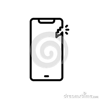 Black line icon for Slight, little and damage Vector Illustration