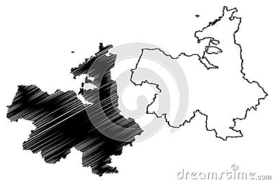 Sligo County Council Republic of Ireland, Counties of Ireland map vector illustration, scribble sketch Sligo map Vector Illustration