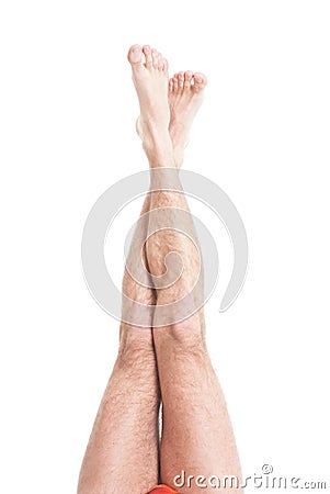 Slim male legs Stock Photo