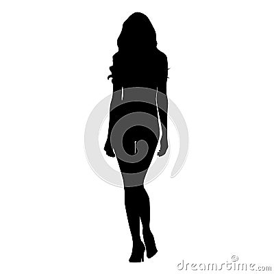 Slim woman catwalk vector silhouette Vector Illustration