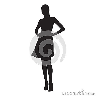 Slim woman with long legs Vector Illustration
