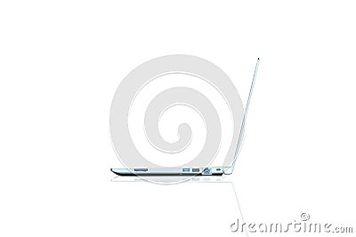 Slim ultra book side isolated on white background Stock Photo