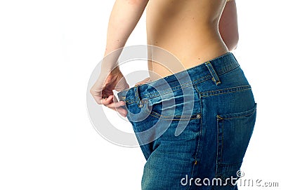 Slim waist, loosing weight Stock Photo