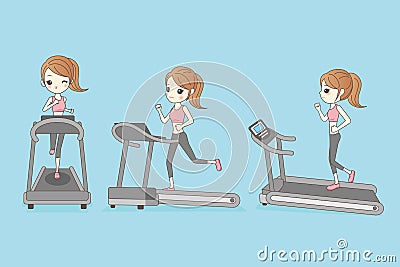 Slim woman is running Vector Illustration