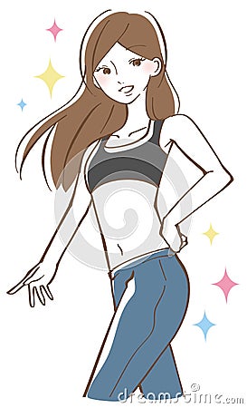 Slim Women Diet Vector Illustration