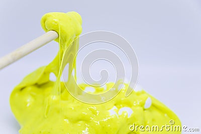 Slime Alien drool or Slime Cheese Stock Photo