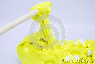 Slime Alien drool or Slime Cheese Stock Photo