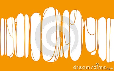 Slime sticky orange banner, spittle, snot. Frame of scary zombie, alien slime. Cartoon flat slime isolated object Vector Illustration