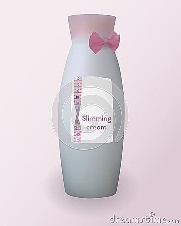 Slimming cream vector illustration. Formula health body skin. Anticellulite lotion. Vector Illustration