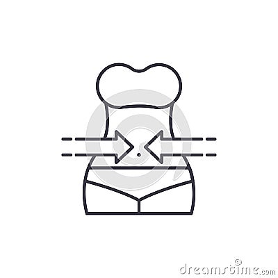 Slimming line icon concept. Slimming vector linear illustration, symbol, sign Vector Illustration
