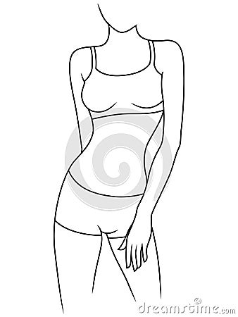 Slimness young woman Vector Illustration
