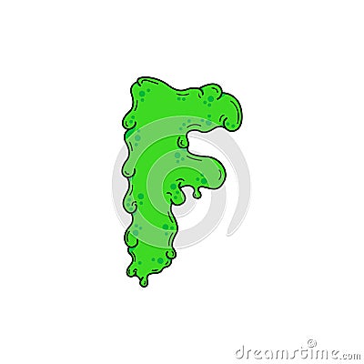 Slime Vector Logo Letter F Vector Illustration