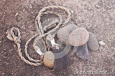 The Sling of David with Five Smooth Stones a Classic Story from the Bible Stock Photo