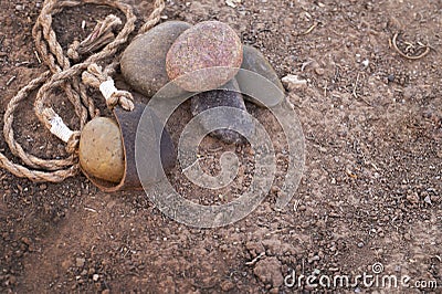 The Sling of David with Five Smooth Stones a Classic Story from the Bible Stock Photo