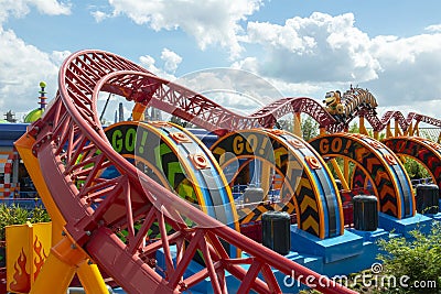 Slinky Dog Dash, Disney World, Travel, Roller Coaster Editorial Stock Photo