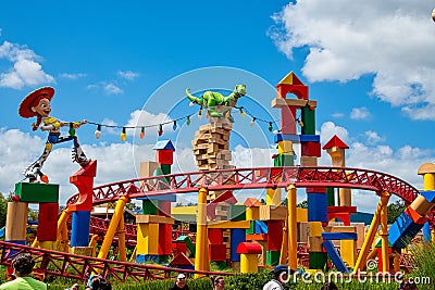 Slinky Dog Dash rollercoaster ride Editorial Stock Photo