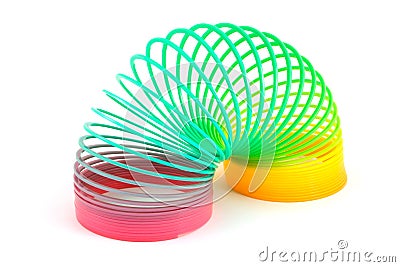 Slinky toy over white Editorial Stock Photo