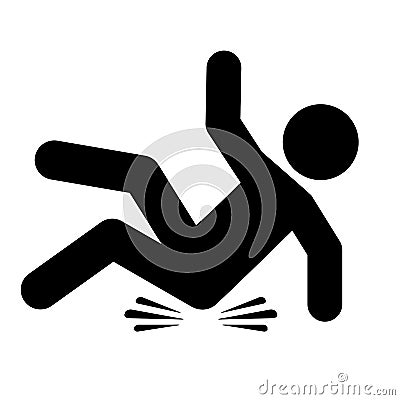 Slip and fall vector icon Vector Illustration