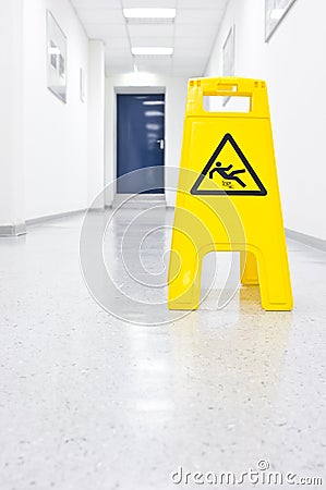 Slip hazard Stock Photo